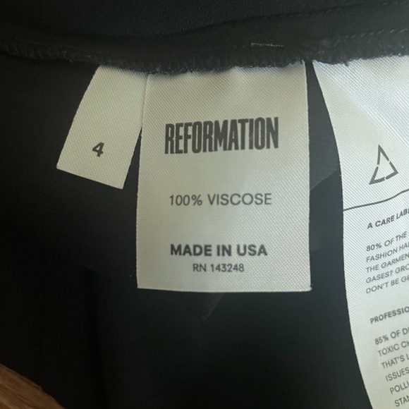 Reformation Open Back Black Button Down Mini - Picture 4 of 5